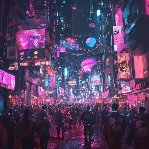 This instrumental track is a high energy blend of electronic beats and vibrant synths, capturing the exhilarating atmosphere of a celebratory parade in a cyberpunk city. The music takes the listener on a journey through neon lit streets, filled with holographic displays and pulsating rhythms that mirror the energetic crowds. It’s a perfect soundtrack for moments of jubilation and triumph in a futuristic setting.