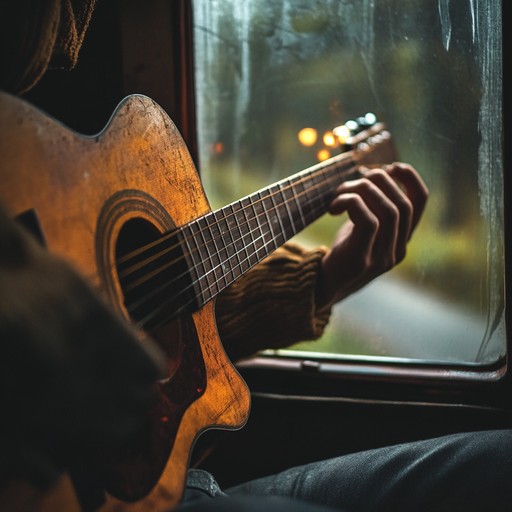 Imagine a late night train ride where the only sound is the soothing strum of an acoustic guitar resonating through the cars, blending with the gentle clacking of the tracks and the whisper of the night wind.