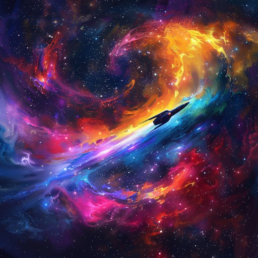 This track takes listeners on a voyage through cosmic dreamscapes, blending ethereal synth lines with psychedelic effects to evoke the feeling of traveling through distant galaxies and vibrant nebulas. The soundscape shifts dynamically, imitating the breathtaking phenomena of the universe.