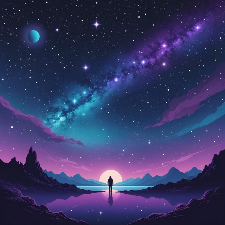 Designed to transport listeners to a serene yet vibrant cosmic journey, this track combines gentle arpeggios with floating pads, mimicking the calm and boundless realms of space.