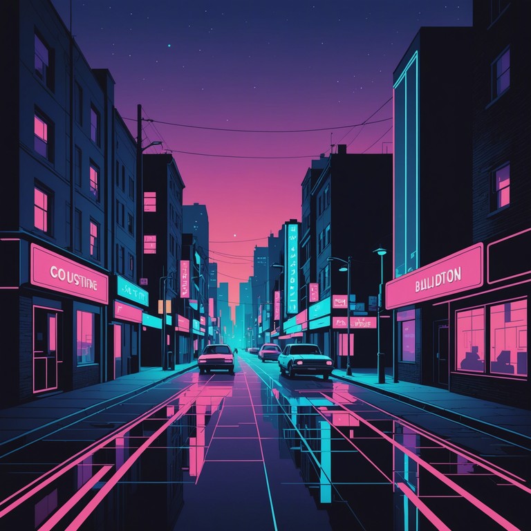 A nostalgic track that fuses nostalgic melodies with modern synth textures, reflecting on unspoken urban tales and the solitude amidst the chaos of city lights. The music rolls over soft, steady beats, encapsulating the feeling of walking alone through neon lit streets, wrapped in comforting melancholy.