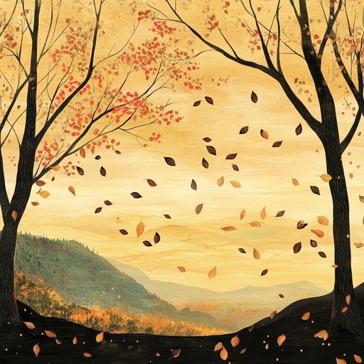 A lively and whimsical orchestral piece that portrays the playful and enchanting atmosphere of an autumn forest, where falling leaves waltz with the wind in a magical dance, filled with uplifting melodies and spirited rhythms.