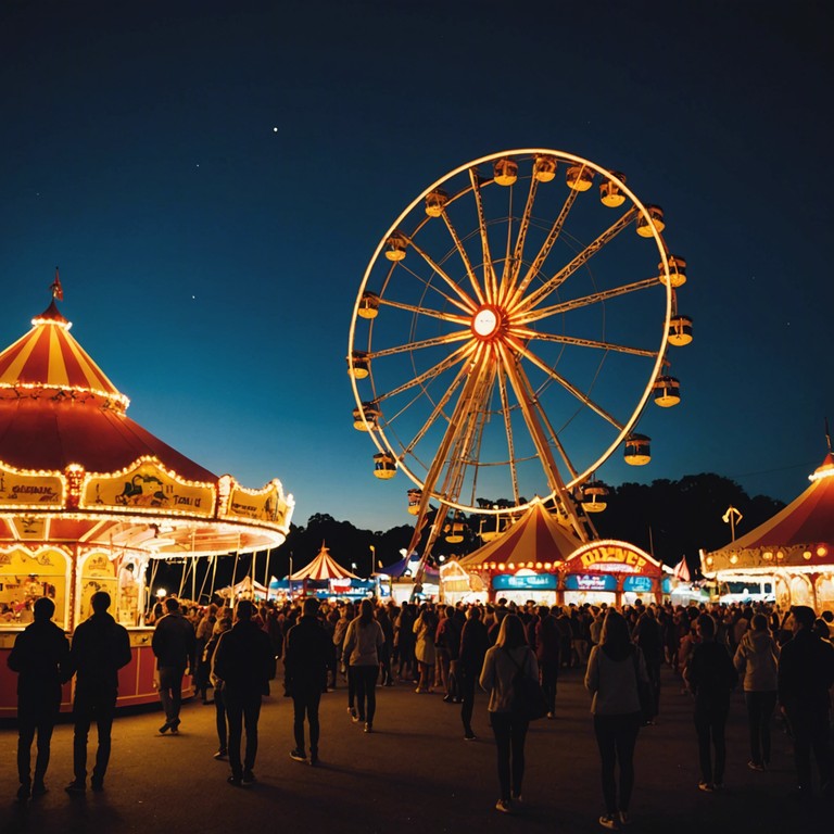 Picture an evening at the carnival where the hustle and bustle subsides, leaving behind a gentle serenade played on a steelpan. This version captures that transition from day to night, focusing on the peaceful allure that night brings to the festive atmosphere