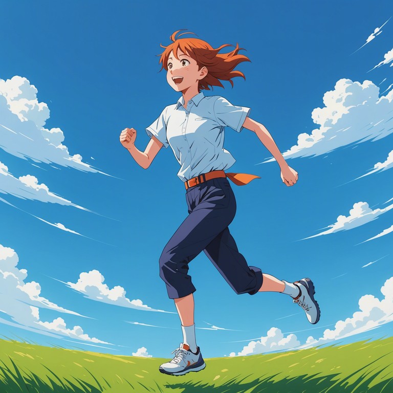 A joyful and uplifting instrumental capturing the essence of a cheerful anime opening scene, characterized by an energetic beat and vibrant, catchy melodies that evoke feelings of a new adventure in a colorful anime world. This track uses a blend of traditional and modern sounds to create a lively atmosphere perfect for an upbeat anime series opener.