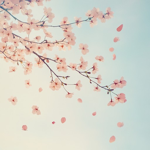 An elegant instrumental jpop piece that captures the delicate and fleeting beauty of cherry blossoms in full bloom, using light, flowing melodies to evoke a sense of wonder and tranquility.