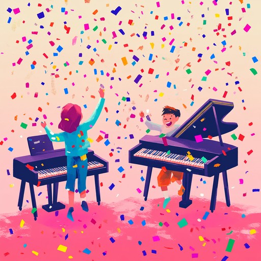 A lively and upbeat toytronica composition that blends toy instrument sounds with electronic beats to create a playful and triumphant anthem of success and joy.