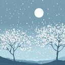 a soothing tune capturing serenity of moonlit cherry blossoms