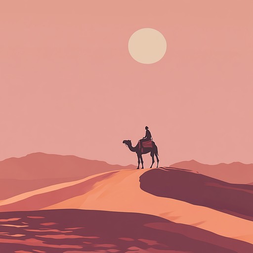 A captivating instrumental piece blending middle eastern melodies with modern elements, taking listeners on a hypnotic journey through vast deserts, invoking images of shifting sands, starry skies, and ancient caravans.