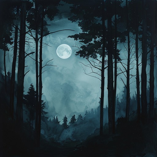 Explore an eerie journey through a mysterious nocturnal forest, where the interplay of whimsical and haunting elements creates an intriguing atmosphere. The composition combines playful, capricious melodies with eerie, ghostly undertones to form a unique auditory experience that captivates and unsettles.