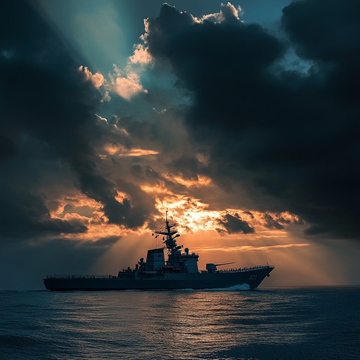 An inspiring orchestral piece capturing the courage and determination of the russian navy as they navigate vast and challenging seas, embodying adventure and patriotism