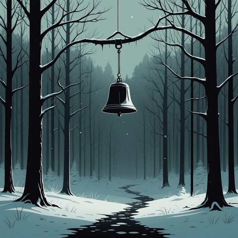 Imagine the silent night disrupted by the unexpected ring of a distant bell. The melody, initially pleasant, twists subtly as shadows lengthening under the cold moon hint at lurking figures in the frost. A traditional holiday scene turns into a nerve wracking suspenseful encounter, blending joy with fear in a musical paradox.