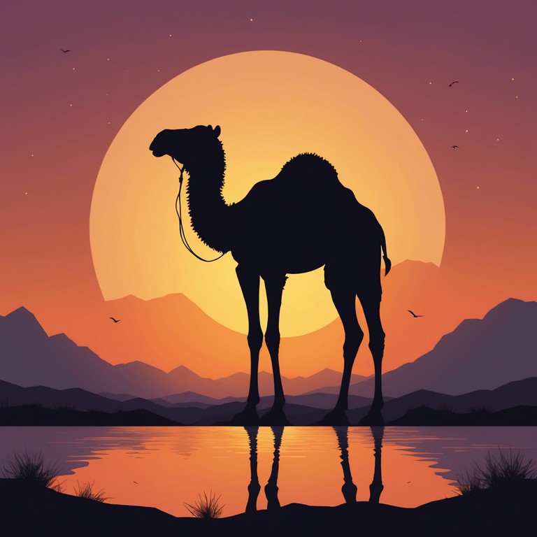 This composition weaves together enchanting layers of middle eastern influences with smooth, flowing melodies, creating a serene musical journey reminiscent of a quiet desert evening. The piece uses traditional middle eastern scales and rhythms, blending them flawlessly with modern sound aesthetics to produce a comforting yet captivating soundscape.