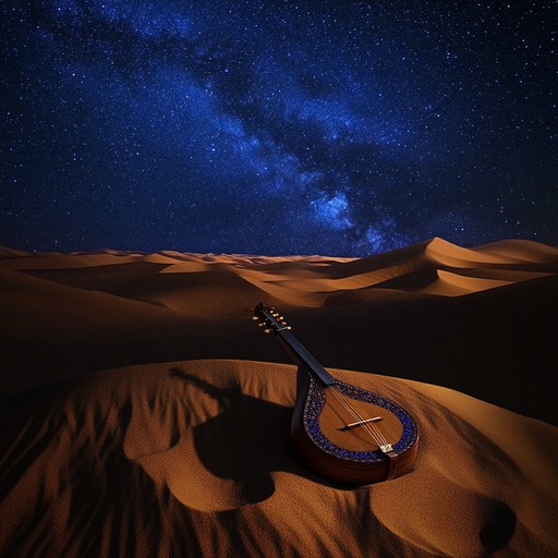 An instrumental track featuring the oud, creating a tranquil and peaceful atmosphere reminiscent of a serene desert night under the stars.