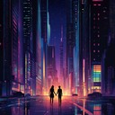 romantic cyberpunk instrumental weaving neon synths with dreamy melodies.