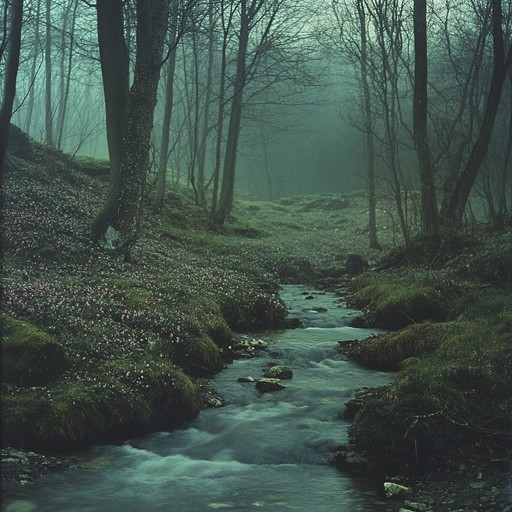 An alternative version focusing more specifically on the interplay of various bird calls intertwined with the sound of a gentle brook, providing an enchanting auditory escape to nature's own sanctuary, perfect for relaxation or meditation.