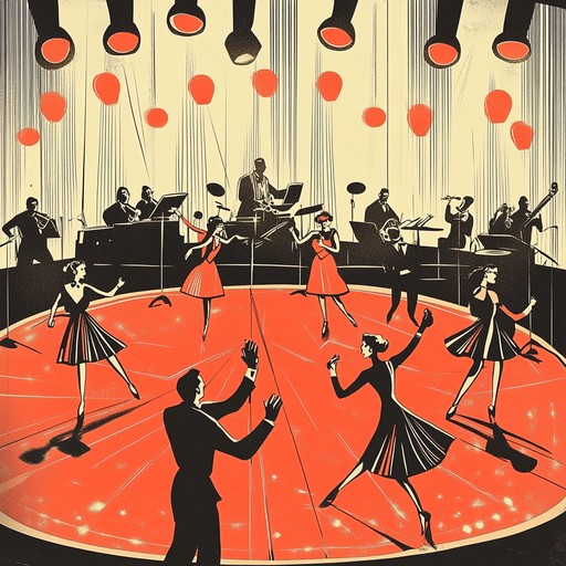 An upbeat and energetic swing track featuring vibrant brass melodies, bouncing rhythms, and infectious grooves that transport listeners to a lively 1940s dance hall.