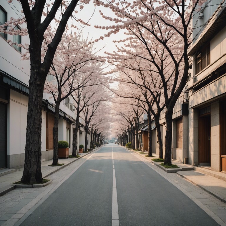 Inspired by the peaceful early mornings of seoul in spring, this track features soft, flowing melodies that embody the city's tranquil beauty during the blossom season. The music transports listeners to quiet streets lined with cherry blossoms, under a clear, bright sky.