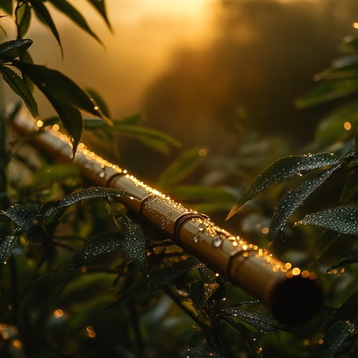 A calming instrumental piece featuring the soothing sounds of the bamboo flute intertwined with gentle ambient textures, creating an atmosphere of tranquility and inner peace