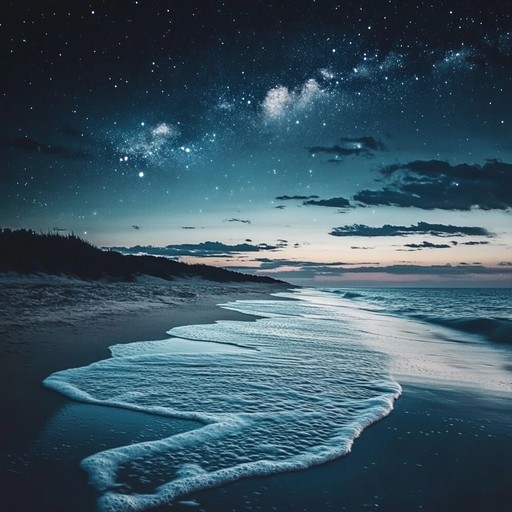 Imagine the gentle caress of sea breezes, pairing perfectly with soft, whispering bossa nova rhythms. As the moon casts a silvery glow on the sand, this melody transports listeners to a romantic, peaceful shoreline under a starlit sky.