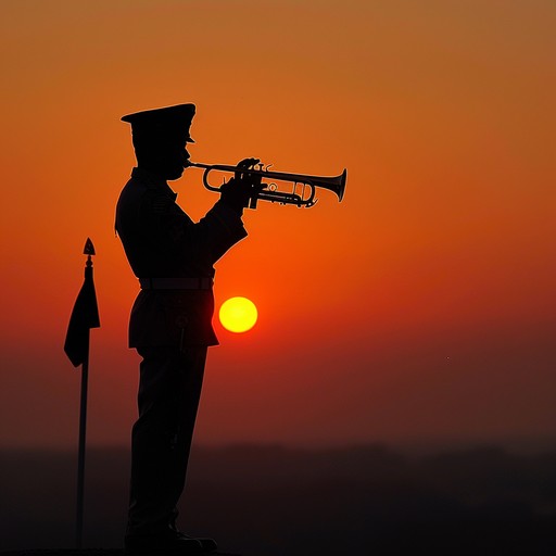 A moving instrumental piece that marries military marching rhythms with deep, introspective melodies, capturing the essence of silent valor and the reflective journey of soldiers. Using a measured tempo and solemn trumpets, it creates a powerful, contemplative atmosphere that honors the unspoken stories of bravery and sacrifice.