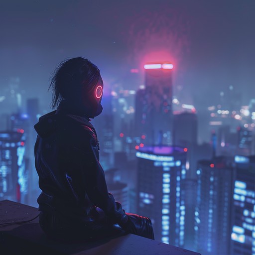 Imagine yourself wandering through the neon-lit streets of a futuristic city, where danger lurks around every corner. The pulsing beat and haunting synths create an unsettling atmosphere, reflecting the gritty, high-tech world of cyberpunk. Glitchy sound effects and distorted samples add to the sense of unease, while the relentless rhythm drives the track forward, mirroring the protagonist's journey through the urban maze.