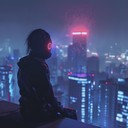 a dark, atmospheric electro track perfect for a dystopian cityscape