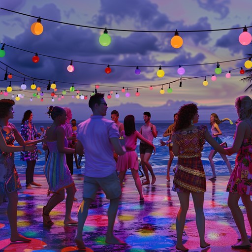 Experience the joyous energy of a tropical salsa dance party, where the rhythmic beats and lively melodies will get everyone on their feet, dancing and celebrating under the palm trees.