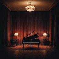 elegant piano keys under spotlight's glow