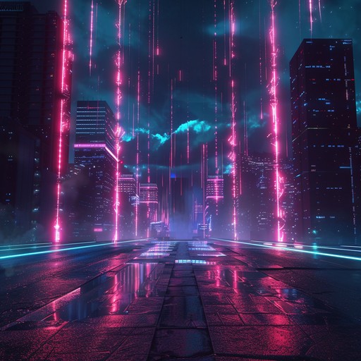 A powerful fusion of echoing synths, driving basslines, and soaring leads, capturing the triumphant spirit of a cyberpunk rebellion rising against oppressive regimes in a neon lit metropolis. Every note is a rallying cry, amplifying the sense of victory and defiance.