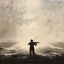 solo violin battles against tempestuous elements