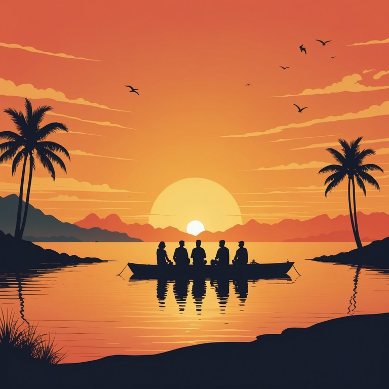 This track is a blend of rhythmic bossa nova grooves set against the backdrop of a brazillian sunset on the famous copacabana beach. The music features gentle yet intricate guitar work, infusing a sense of relaxation and nostalgia, as if the listener is sipping a cool drink by the shore, watching the sun dip below the horizon.