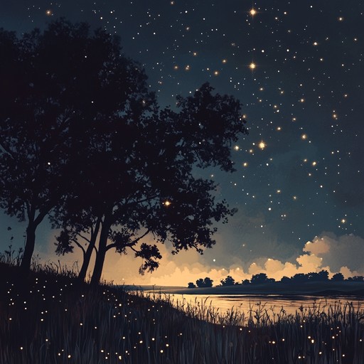 This tranquil composition paints a picture of a serene summer night under a blanket of stars. Violin melodies weave through a lush, symphonic landscape, creating an ethereal soundscape that soothes the soul. The ambiance is one of peace and tranquility, a perfect accompaniment to calm nights and stargazing.