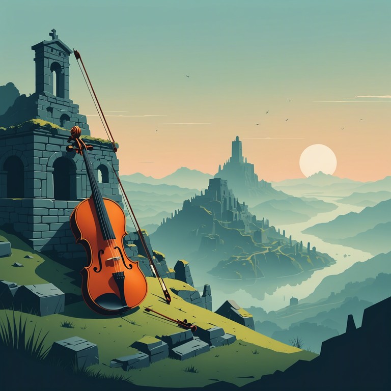 A mystical journey through ancient landscapes, expressed through a delicate, yet epic orchestral arrangement. The music encapsulates the spirit of forgotten times, weaving a tapestry of deep emotional resonance punctuated by dramatic orchestral swells. Each note played tells a story of ages past, bringing to life the whispers of ancient civilizations and their timeless tales.