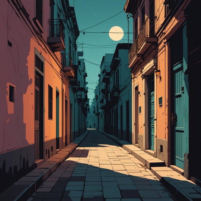 A mysterious fusion of afro cuban rhythms with dark, mystical undertones designed to evoke the feeling of wandering through havana's old streets under a full moon. The music revolves around a deep conga drum beat that captures both the cultural heritage and the hidden, more enigmatic side of cuban nightlife.