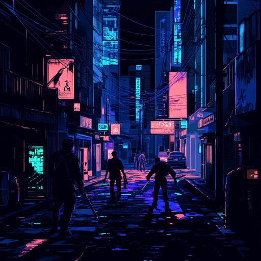 This instrumental track captures the raw intensity of an anime showdown in a neon lit urban landscape. Dark guitar riffs blend with distorted electronic beats, creating a dramatic and dynamic atmosphere. Perfect for scenes of high stakes battles, gritty street confrontations, and intense character moments.