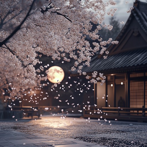 A soothing instrumental piece that captures the serene atmosphere of a tranquil night under flowering cherry blossom trees. Gentle melodies flow like the soft breeze whispering through the petals, bringing a sense of peace and calm to the listener.