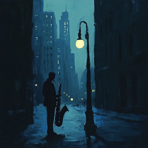 A deep, soulful saxophone guides you through shadowy city streets, its melancholy tones echoing the solitude and introspection of a sleepless night. Mixed with sultry piano chords and subtle, haunting rhythms, this track embodies the essence of dark jazz, where every note tells a story of longing and late night reflections.