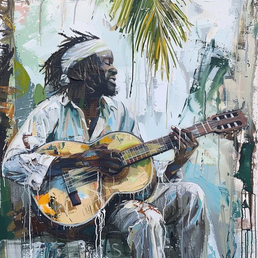 A lively and uplifting reggae instrumental featuring a prominent walking bassline, offbeat guitar skanks, and steady drums with occasional syncopation. Bright keyboard stabs and melodic electric guitar riffs add flavor over the rootsy reggae rhythm. This song conjures images of a sunny caribbean day, good vibes, and positive energy.