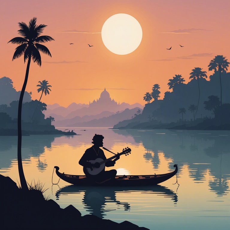 An evocative musical interpretation of dawn at varanasi, focusing on the interplay of cultural and natural elements that define this time and place.