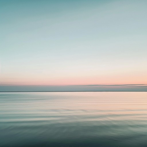 Serene ambient soundscape with soft waves and warm melodies