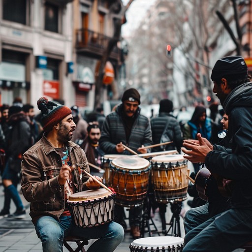 Bursting with lively beats and infectious rhythms, this upbeat track channels the energy of street performers with an array of percussion instruments including clapping, stomping, and makeshift drum sounds, perfect for kicking up the party vibes.
