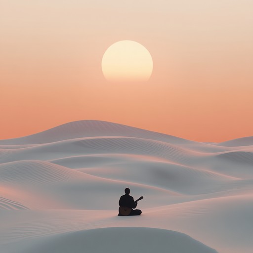 A gentle instrumental piece that captures the serene beauty of the middle eastern deserts, featuring traditional melodies and harmonies that evoke the calm of dusk over the dunes