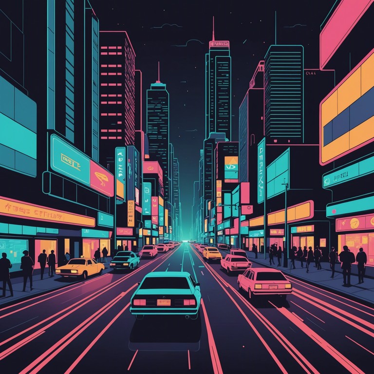 This high energy track mixes pulsating basslines with futuristic synths to evoke the thrill and glamour of a night out in a bustling metropolis. The dynamic rises and ebbs like the neon lights reflected in rain puddles, creating a soundscape that's both exhilarating and slightly tense