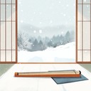 quiet koto harmonies capturing winter's tranquil beauty