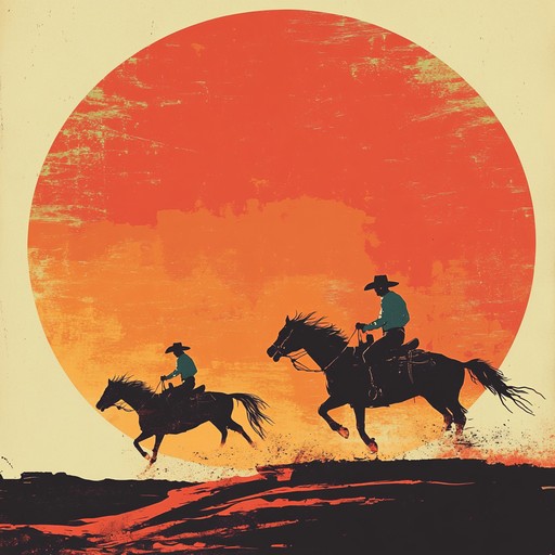 A jubilant and bright melody encapsulating the heartwarming essence of a countryside sunset. Banjo led harmonies weave through spirited rhythms, creating a lively atmosphere reminiscent of rodeo festivities and cheerful gatherings. This euphoric country tune embodies pure joy and carefree summer evenings.