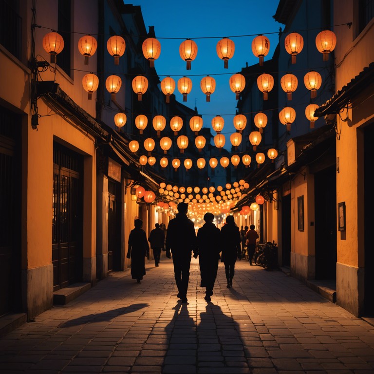 Imagine being part of a vibrant street festival in eastern europe, the music captures traditional balkan sounds blended with the lively atmosphere of a dance filled celebration, inviting everyone to participate in the joyful occasion.