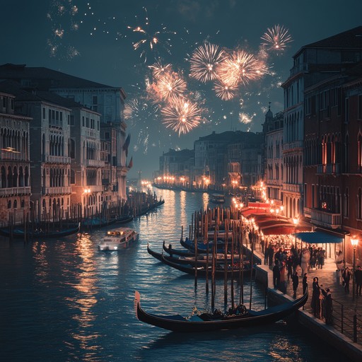 An energetic instrumental featuring spirited strings, elegant harpsichord, and playful woodwinds, evoking the vibrant atmosphere of venice's famous carnival celebrations in the baroque era.