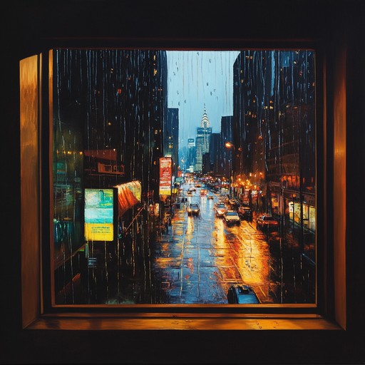 Imagine sitting by a foggy window, watching raindrops cascade down as soft, lo fi beats play in the background. The music captures the quiet solitude of a cityscape enveloped in gentle rain. A melodic piano underscores a soothing ambience, inviting deep thought or quiet reading. Perfect for unwinding after a long day or fostering creativity during a peaceful night in.