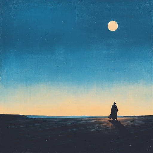 Experience the heartfelt journey of a lone wanderer in the vast desert, where each oud note reverberates the soul’s longing and thoughts intertwined with the endless dunes and traditional middle eastern harmonies.