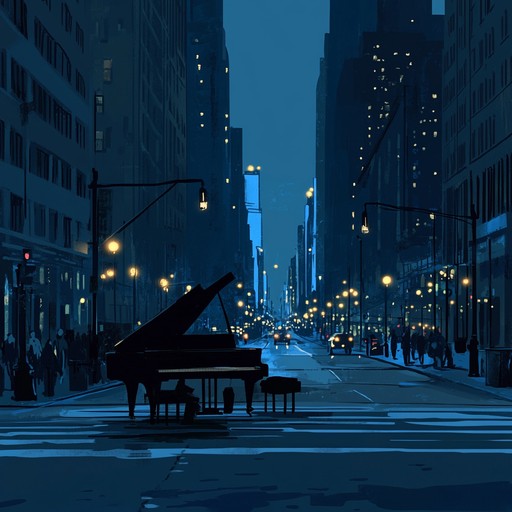 A delicate composition where a piano whispers the timeless stories of broadway's evening magic, supported by an orchestral backdrop. This piece merges soulful rhythms with theatrical charm, creating moments of reflection and anticipation.